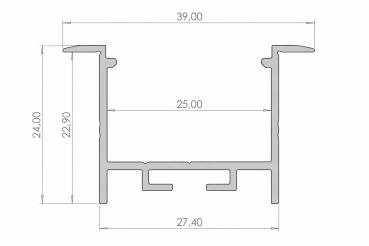 Preview: LED-Einbauprofil  MON-F40